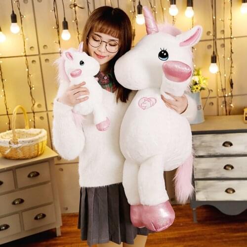 1pc35/65/85cm Kawaii Unicorn Plush Toys Giant Stuffed Animal Horse Toys for Children Soft Doll Home Decor Lover Birthday Gift
