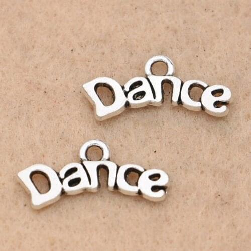 Dance Charm Pendant fit Bracelet Necklace Tibetan Silver Plated Jewelry DIY Making Accessories 20x9mm 20pcs