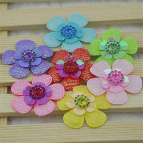 20pcs Mix Big Padded Polka w/Rhinestone 3 layers Applique U Pick A0162