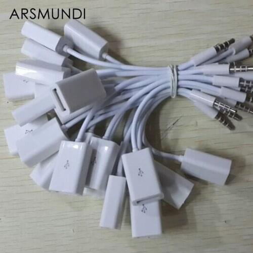 3.5mm Male AUX Audio Plug Jack To USB 2.0 Female Converter Car Adapter Cable Usb Car Socket Usb Aux