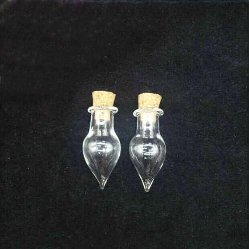 300sets/lot tear Small Cork Bottle Glass Bottle Wishing Bottle Sale, Wish Perfume essential oil container necklace diy pendant