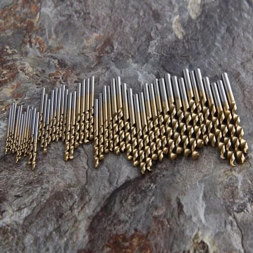 60/70pcs 1.0-3.2mm Drill Bits Straight Shank High Speed Steel HSS Twist Drill Bits Combination Set High Quality Power Hand Tools