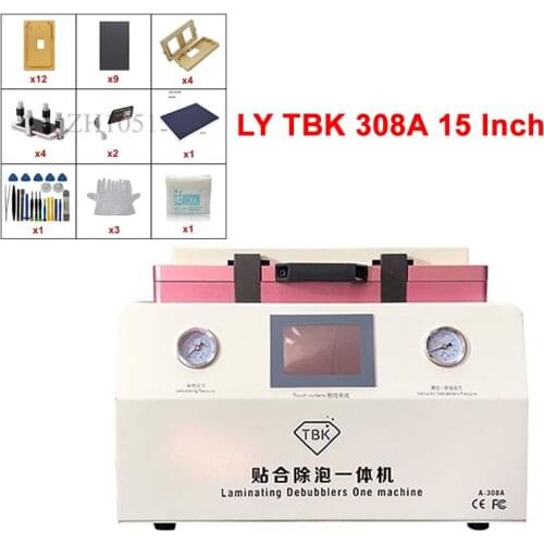 TBK 308A 15 Inch Bubble Removing Machine OCA Vacuum Laminating Machine LCD Touch Screen Repairing with iPhone Mould Kit