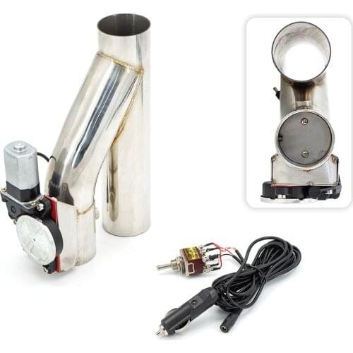 Free shipping 2 2.25 2.5 2.75 3 inch SS304 Y Pipe cutout Electric Exhaust Cutback Down Pipe exhaust bypass valve switch button