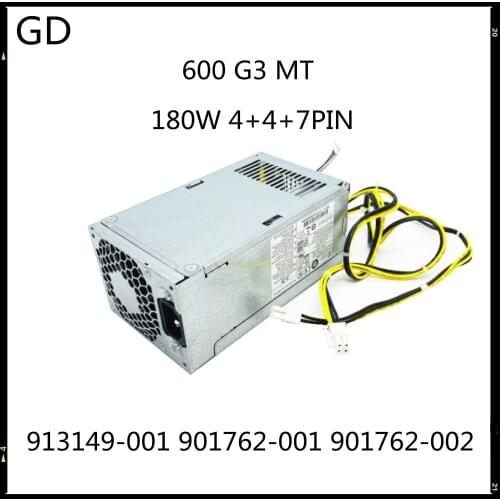 GD NEW For HP ProDesk HP 280 288 400 800 600 G3 G4 MT 180W PowerSupply 913149-001 901762-001 901762-002 PA-1181-6HA D16-180P1A