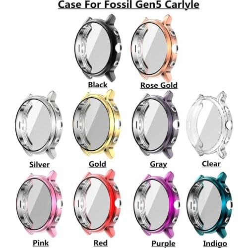 Watch Case For Fossil Gen5 Carlyle Case Soft Silicone TPU Protective watch Cover Protector Frame For Gen5 Carlyle
