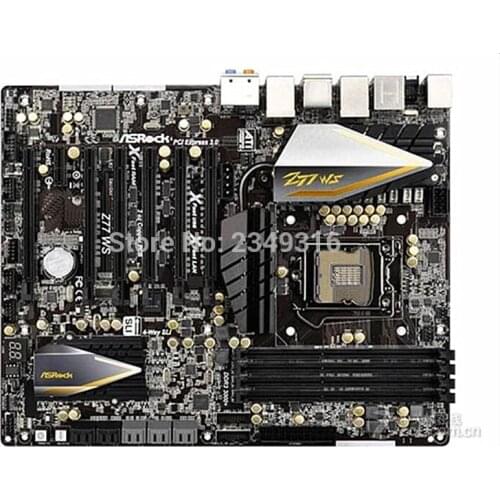 For ASRock Z77 WS Desktop Board Z77 Motherboard Slot LGA1155 DDR3 SATA3 USB3.0 Support I7 3770K