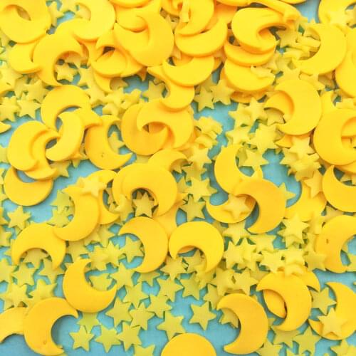 Moon Star Shape Polymer Hot Clay Sprinkles for Crafts DIY Making Nail Arts Slices Scrapbooking For Phone Decor:5-10mm