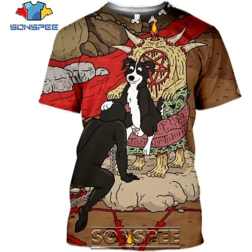 SONSPEE 3D Print Mr Pickles T-shirts Men Women Casual Harajuku Short Sleeve Streetwear Hip Hop Anime Satan Evil Tees Tops Shirt