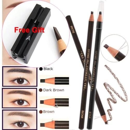 5 Colors Microblading 12pcs Eyebrow Pencil Colored Soft Cosmetic Art Permanent Makeup Waterproof Tattoo Supply