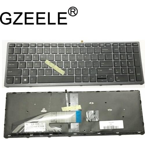 GZEELE US Keyboard for HP Zbook 15 G3 Zbook 17 G3 15U G3 keyboard with backlight 9Z.NCGBC.001 NSK-CZ0BC 01 with frame Backlit