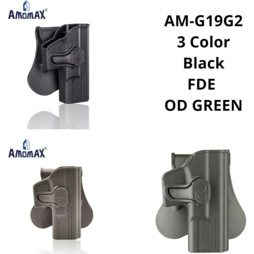AMOMAX Level II holster fit for Glock 19/ 23 /32; Black and FDE color. Right-handed