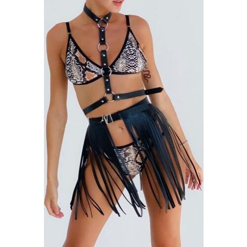 Leather Body Erotic Harness For Women Set Thigh Harness BDSM Toy Thigh Garter Bondage Cosplay Fetish Wear Black Mature Sex toys