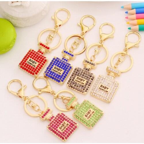 Creative custom gift, lovely perfume bottle modeling key chain, ladys accessories, car key buckle