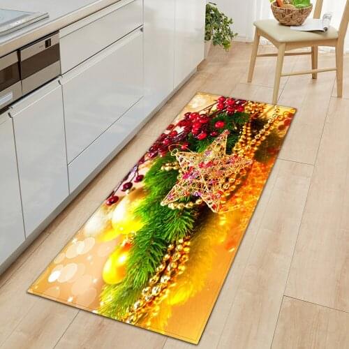 Kitchen Rug Entrance Door Mat Christmas Decorative Living Room Bedroom Floor Carpet Anti-Slip Bath Tatami Hallway Mat Long Rug