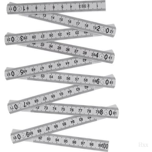 1M 2M 10-parts Folding Carpenters Ruler Lightweight Compact Measuring Stick Slide Fold Up for Woodworking New