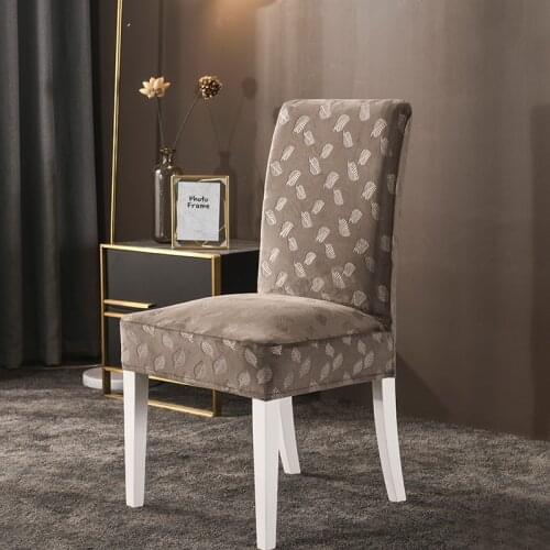Mkzoom thick velvet covers chair slipcovers for dining room chair protector chair cover elastic solid stretch chair cover
