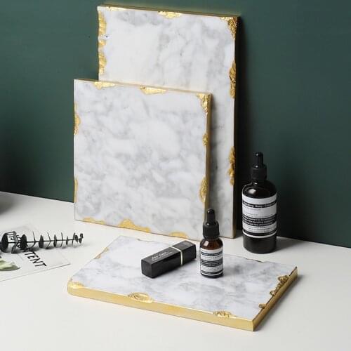 Marble Tray Countertop Cosmetics Jewelry Storage Tray Living Room Decoration Decoration Set Nordic Geometric Desktop Decoration