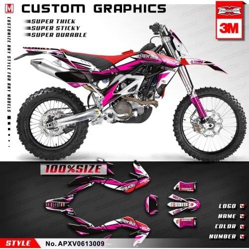 KUNGFU GRAPHICS Custom Vinyl Decal Set Stickers Wrap Kit for Aprilia SXV RXV 450 550 2006 2007 2008 2009 2010 2011 2012 2013