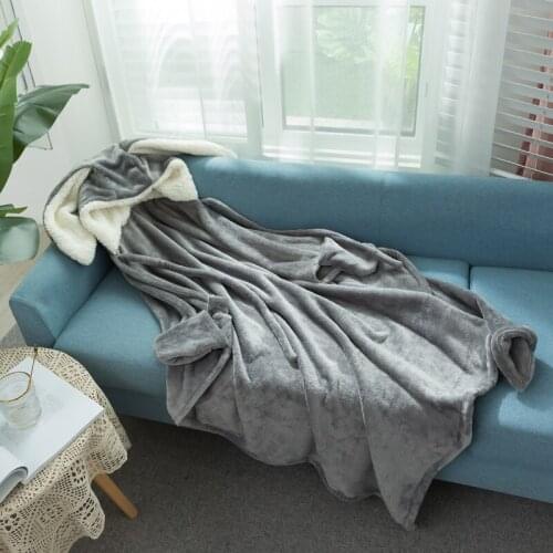 Rabbit Wrap Blanket For Parents And Children Grey Pink Soft Plush Flannelr Wearable Cape Autumn Winter Adult Kids Home Textile