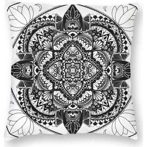 Lotus Flower Mandala Cushion Covers Sofa Home Decorative Sacred Geometry Floral Square Throw Pillow Case 40x40