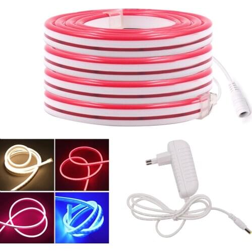 DC 12V Neon Strip LED Light Waterproof SMD 2835 Flexible LED Neon Ribbon Tape For Home Decoration 120Leds/m Luces Led Neon Lamp