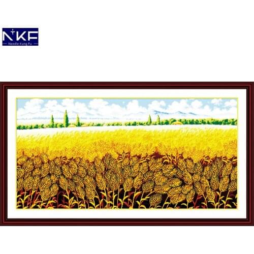 NKF Harvest Stamped Cross Stitch Patterns DIY Kits Needlework Embroidery Sets Chinese Cross Stitch for Home Decor