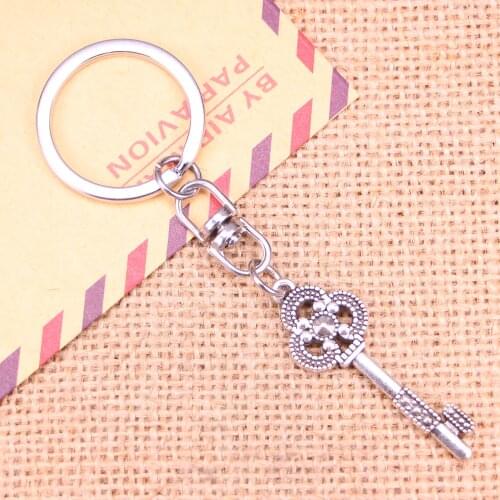 New Fashion Keychain 46x18mm vintage skeleton key Pendants DIY Men Jewelry Car Key Chain Ring Holder Souvenir For Gift