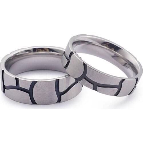 New Fashion Couple Ring for Women and Men Black Crack Design Stainless Steel Wedding Ring Alliance Engagement Love Ring