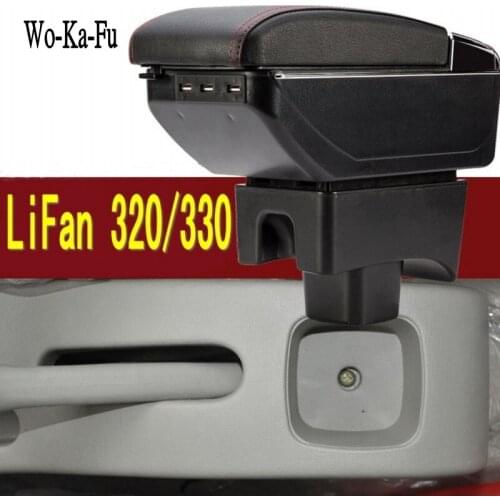 For LiFan 320 330 armrest box central Store content Storage box with cup holder ashtray USB interface 2008-2013