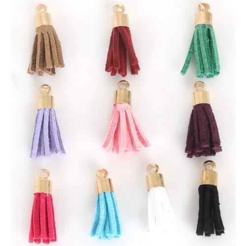 10pcs/lot 20mm 12 Colors Suede Tassel Charm Pendant for DIY Craft Earring Jewelry Making Cellphone Straps Clothing Accessories