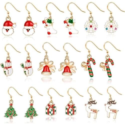 Christmas Santa Claus Earring Pendant Christmas Decoration for Home 2019 Happy New Year Xmas Christmas Gift Ornaments Navidad