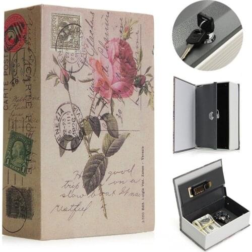 Book Safes Fun Simulation Key Lock Book box Metal Steel Cash Secure Secret Hidden Piggy Bank Storage Box (Size 18*11.5*5.5cm)
