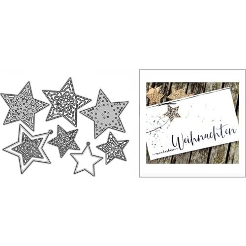 New Christmas Lace Stars Craft Embossing 2021 Metal Cutting Dies for DIY Album Card Making and Scrapbooking Decorative No Stamps