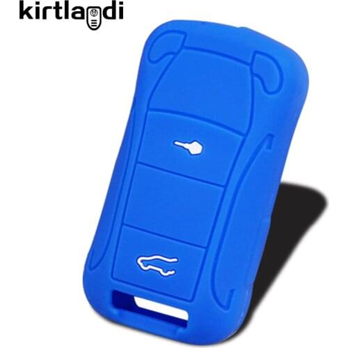Silicone Key Shell Case Holder for Porsche Cayenne GTS 2 Buttons Old Model Remote Control Key Cover Auto Accessories Protection