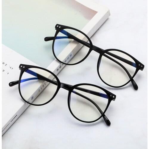 2020 Vintage Oversized Anti Blue Light Glasses Transparent Clear Lens Lightweight For Men Women Office Computer Goggles