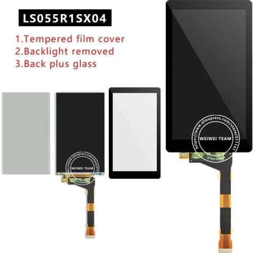 Wisecoco LS055R1SX04 For Photon Wanhao D7 Light-Curing 3d Printer LCD Display + protector Film+Glass KLD 1260 1268 LCDs Screen