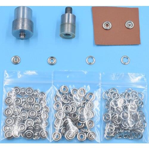 100sets 9.5mm prong type snap buttons with 1 set suitable installation mold tool used for DIY fastening sewing craft
