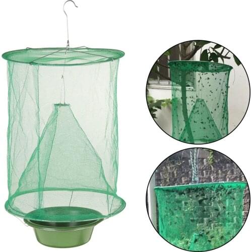 4PCS Pest Control Reusable Hanging Mosquito Catcher Killer Flies Flytrap Cage Net Trap Garden Home BackYard Fly catching Device