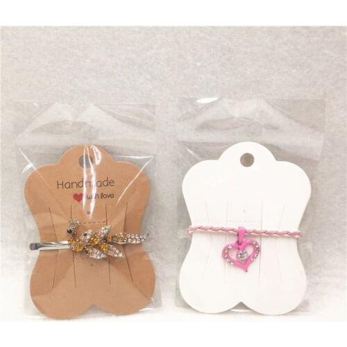 9.5x6.7cm 50Pcs Cards +50Pcs Opp Bags Hair Clip Jewelry Accessory Paper Cards Handmade With Love Four Vintage Styles Options