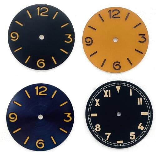 Watch accessories 38.9mm Parnis mens mechanical watch sandwich blue/orange/black sterile dial for ETA 6497 6498 ST3600 movement