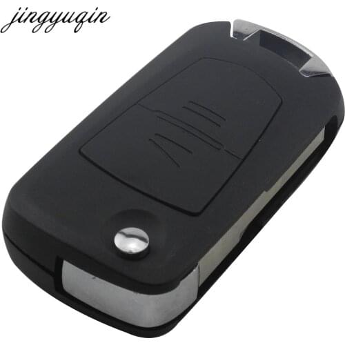 Jingyuqin 10pcs 2 Buttons Folding Car Key Shell Remote Flip Key Fob Case For Vauxhall Opel Astra Vectra Zafira Omega Key