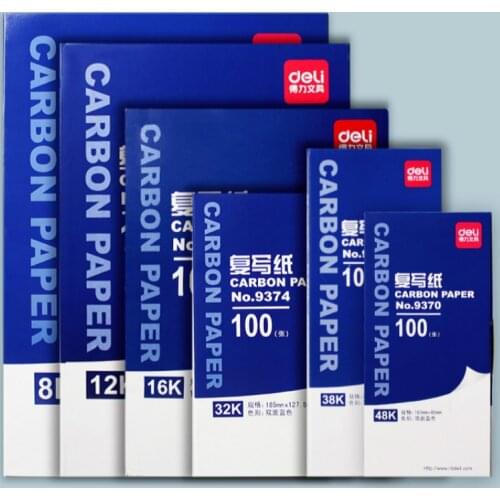 Deli Carbon Paper 9370 9372 9374 9375 9376 9378 Double-sided Carbonless Copy Paper Thin Printing Dyeing Paper Financial Supplies