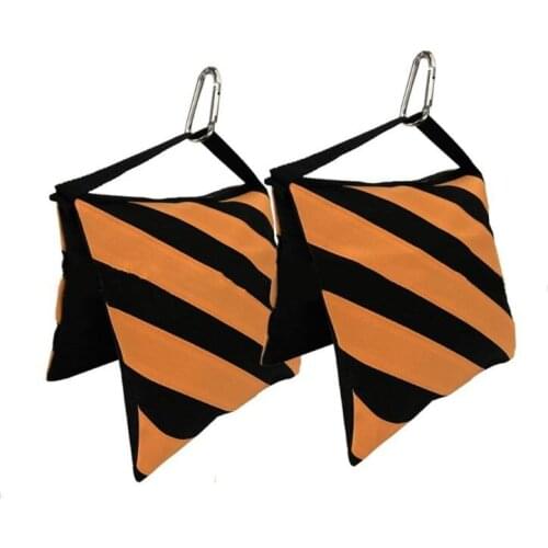 Black Stripes Dual Zipper Balance Sandbag Orange Photography Sand Bag for Tripod
