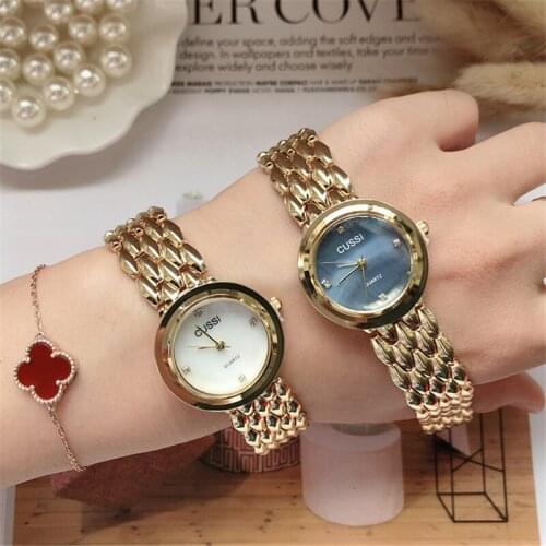 Cussi Gold Womens Watch Top Brand Luxury Ladies Bracelet Watches Women Quartz Wristwatch Relogio Feminino Montre Femme Clock