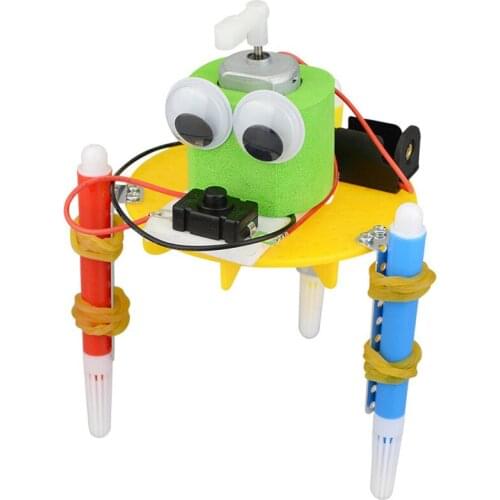 DIY Physics Science Experiment Robot Painting Intelligent Creative Electric Toy Handmade Assemble Toys for Student