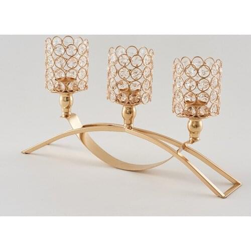 Crystal Candle Holder Nordic Style Glass Romantic Candle Light Dinner Candlestick Ornaments Bougeoir Wedding Centerpieces BS50CH