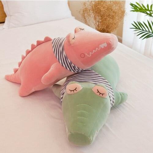 60-90cm Cute Simulation Crocodile Plush Toys Stuffed Soft Animals Plush Cushion Pillow Doll Home Decoration Gift for Children