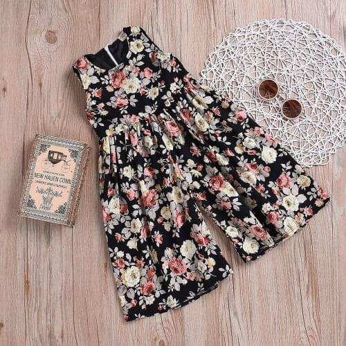 Emmababy Girl Jumpsuits 9M-5Y Toddler Kids Baby Girl Flower Sleeveless Romper Playsuit Harem Clothes Outfit