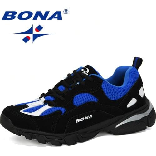 BONA 2019 New Popular Running Shoes Men Outdoor Sports Shoes Man Sneakers Comfortable Athletic Training Footwear Male Footwear